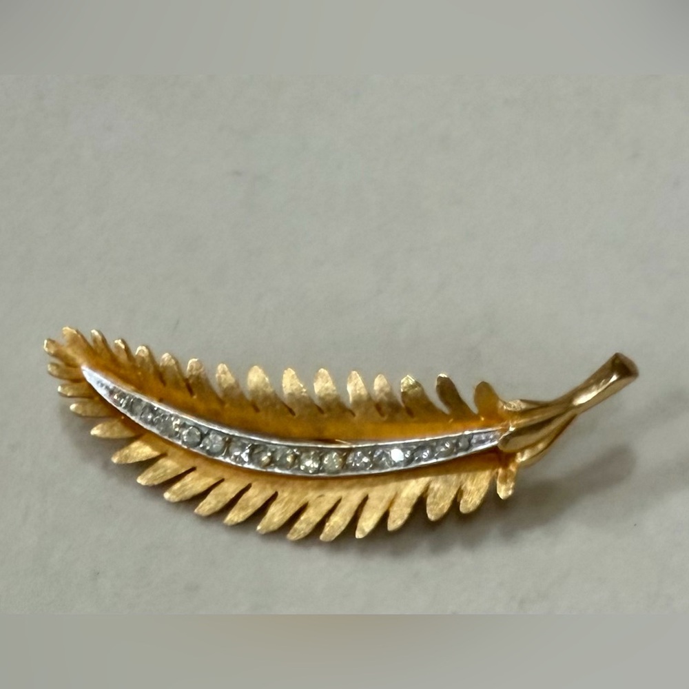 Vintage Gold and Silver Leaf Brooch
